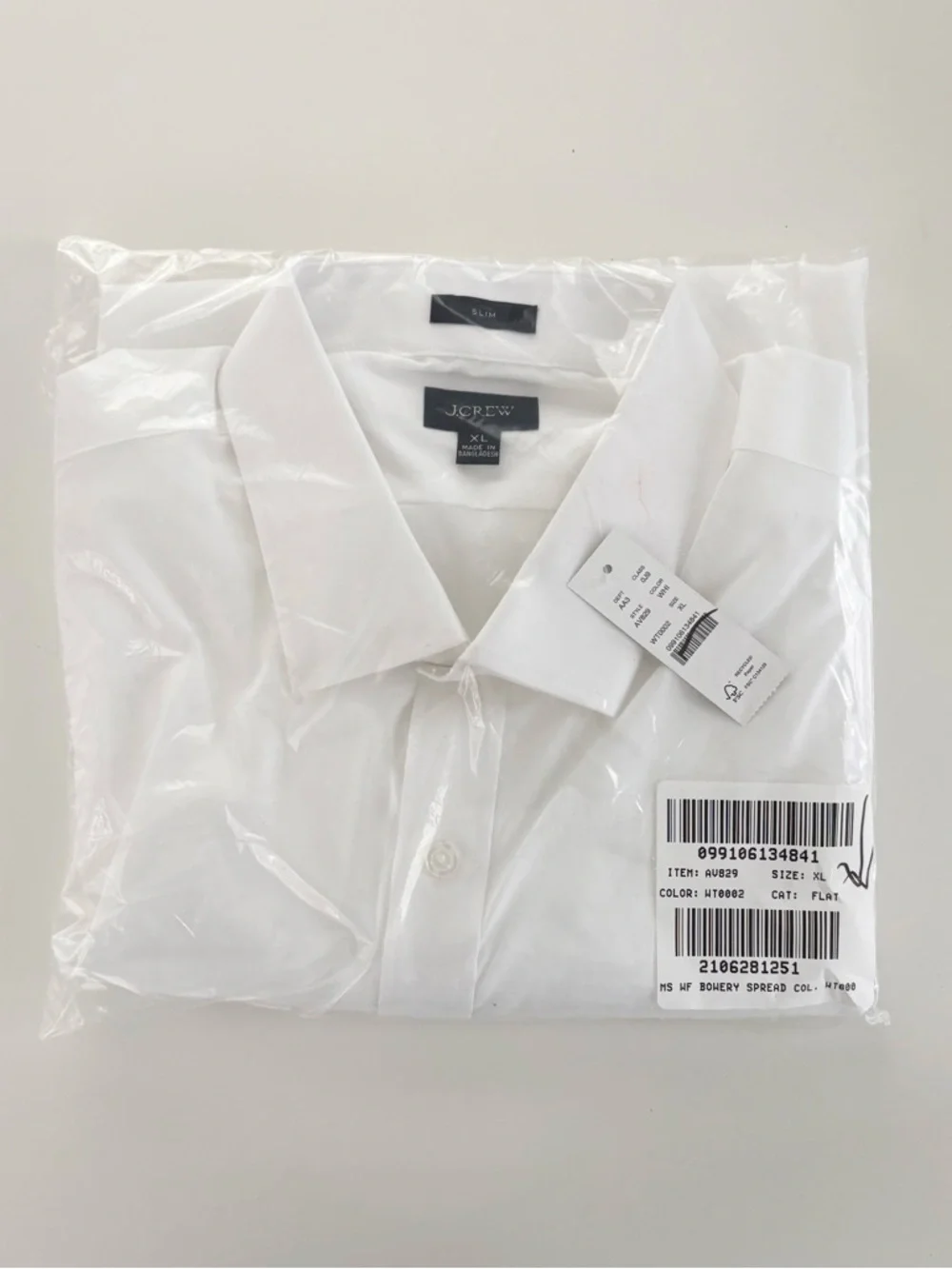 NWT J. Crew Bowery Wrinkle-free Dress Shirt Spread Collar White